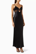Ashton Cut Out Maxi Dress in Satin