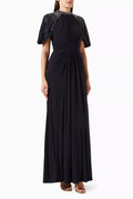 Embellished Cape Gown