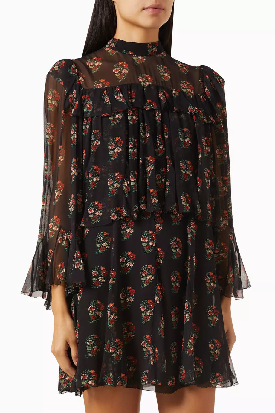 Alette Mini Dress in Silk Georgette