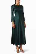 Melinda Midi Dress in Silk-satin
