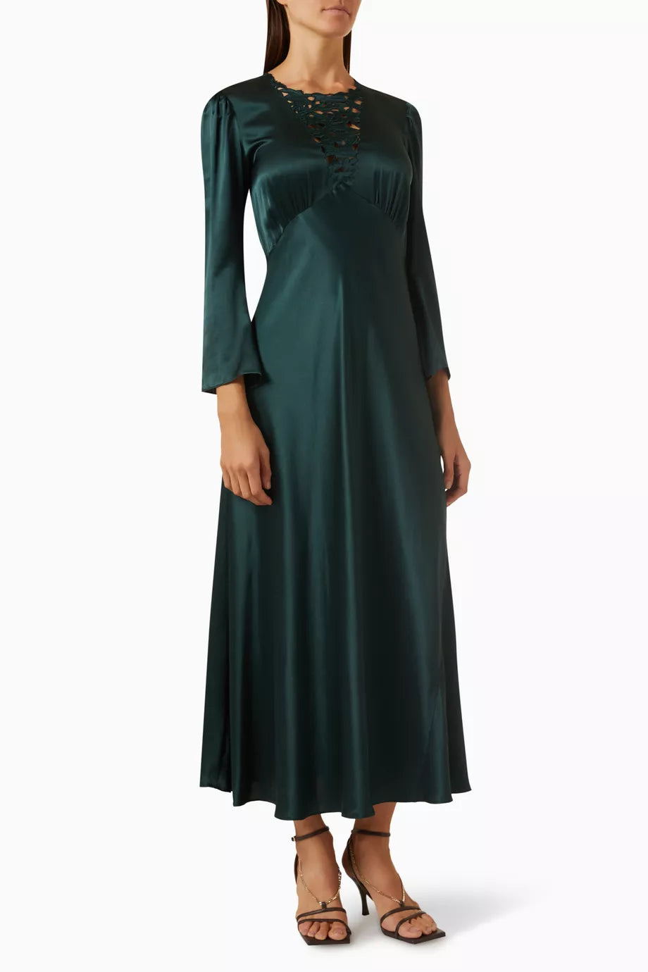 Melinda Midi Dress in Silk-satin