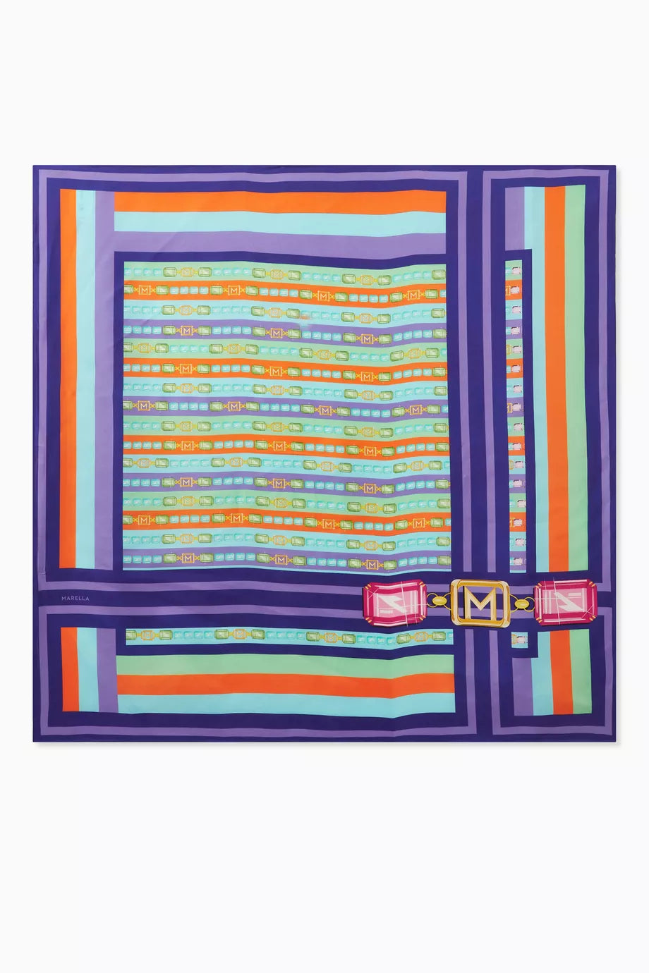 Luca Patterned Neck Scarf in Silk