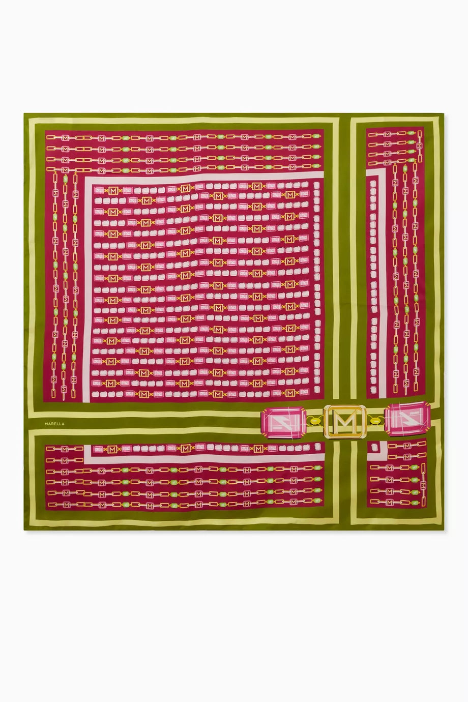 Luca Patterned Neck Scarf in Silk