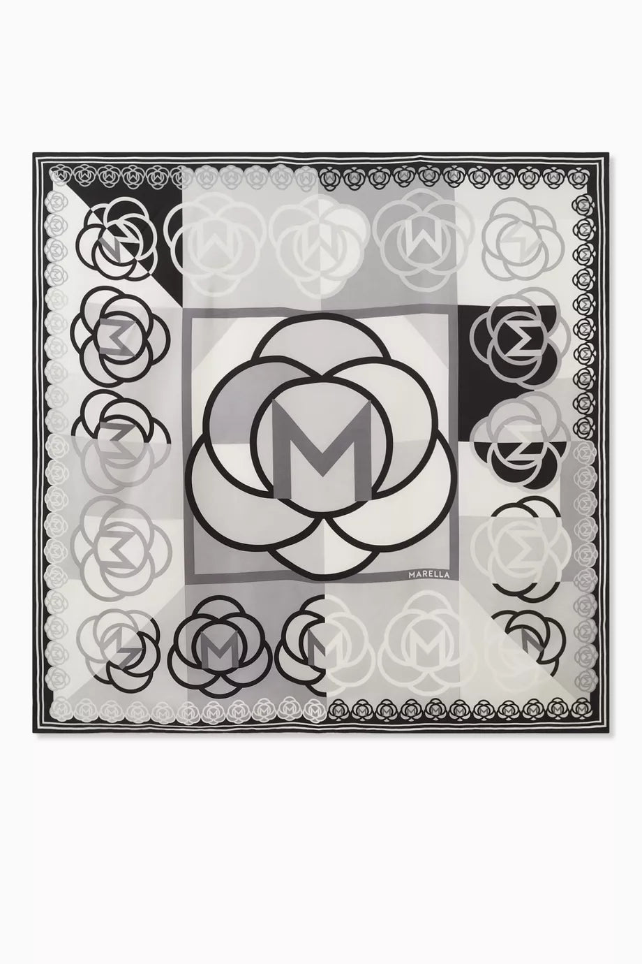 Levron Patterned Neck Scarf in Silk