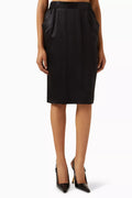 Midi Pencil Skirt in Organic Silk-satin