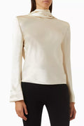Cowl-back Blouse in Silk Satin-crepe