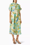 Janis Shirt Midi Dress in Linen