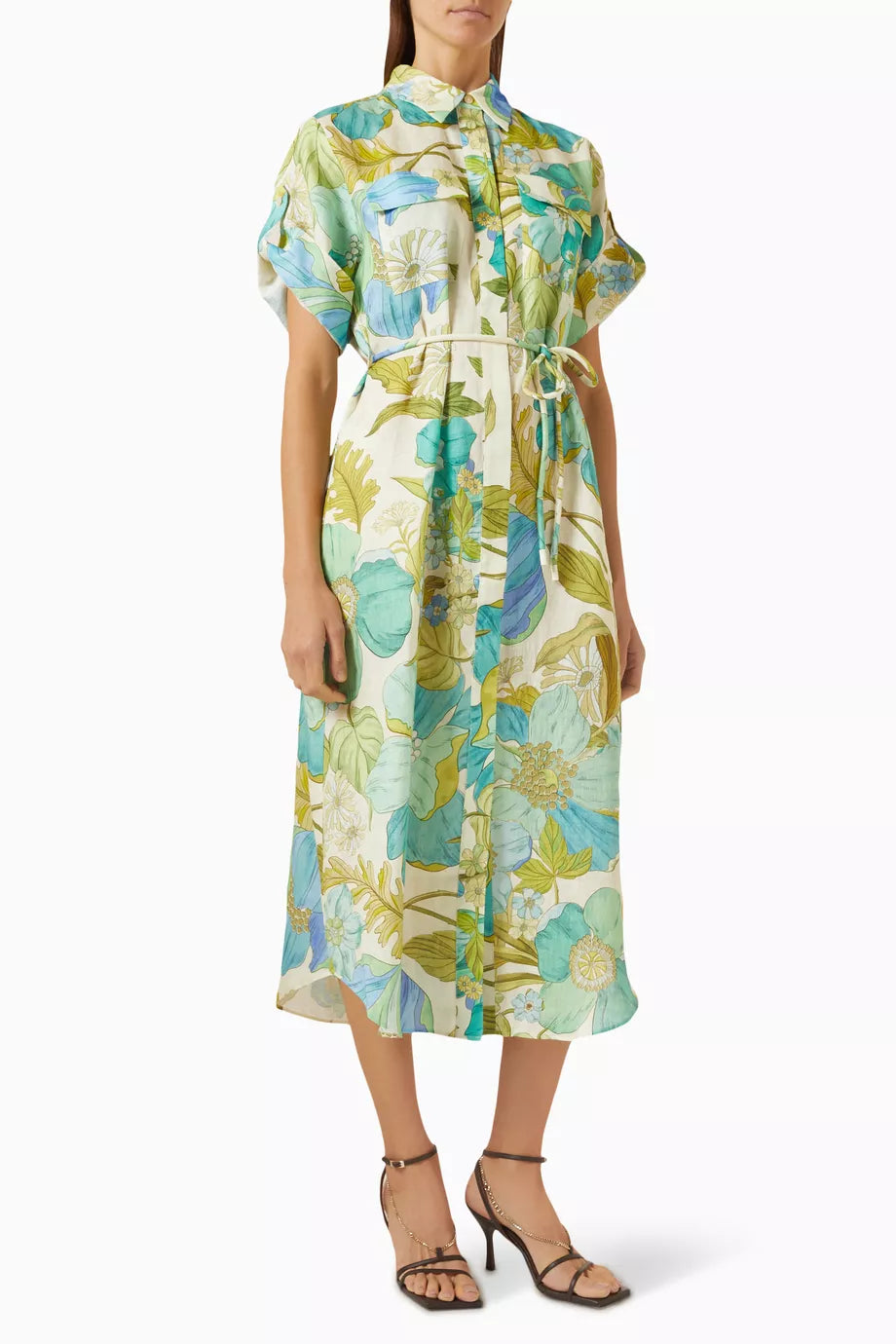 Janis Shirt Midi Dress in Linen