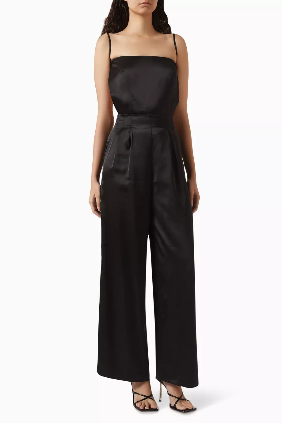 Backless Jumpsuit in Satin