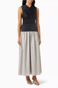 Isla Two-tone Midi Dress in Cotton-blend