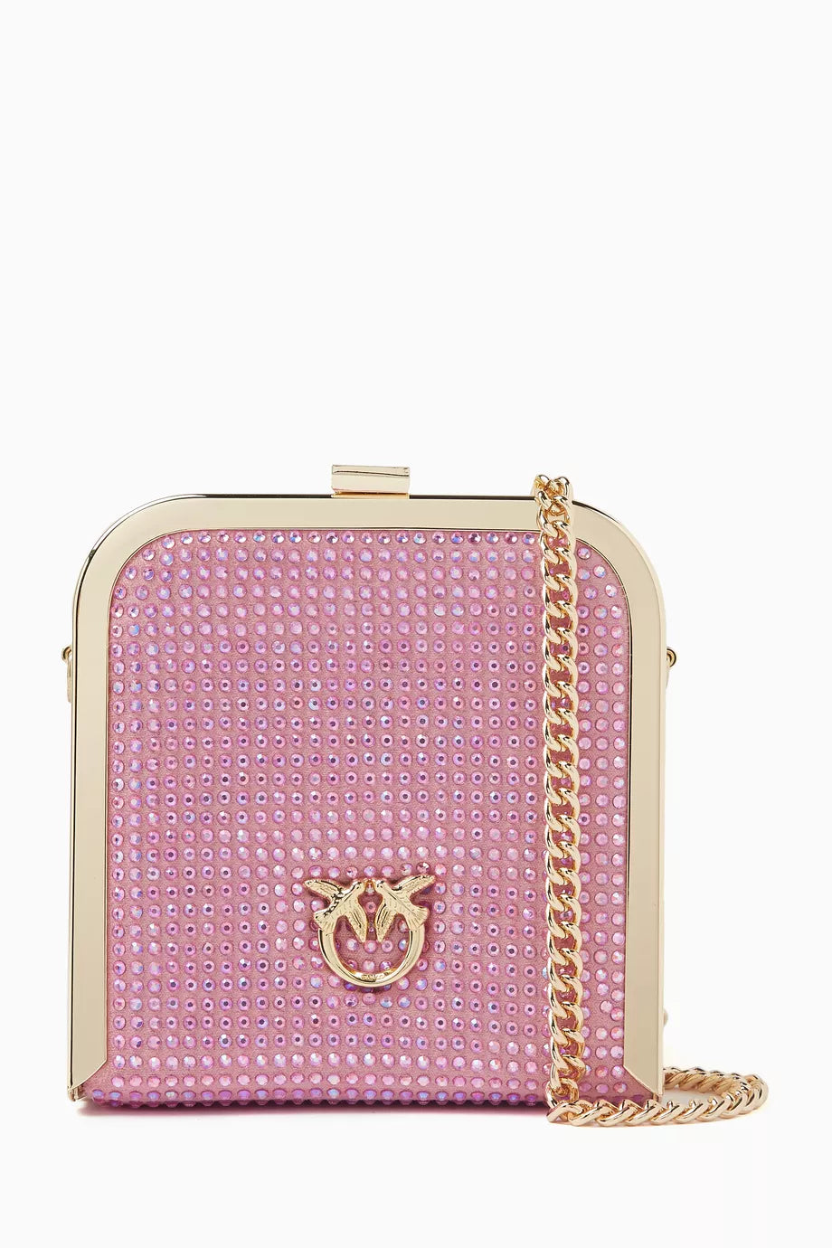 Box Clutch Crossbody Bag in Rhinestones