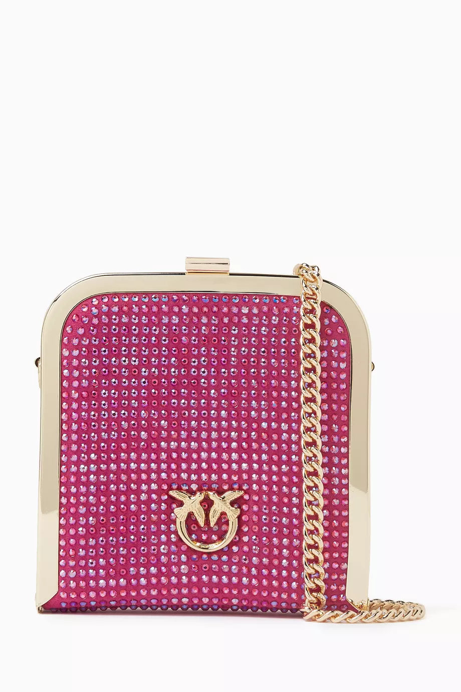 Box Clutch Crossbody Bag in Rhinestones