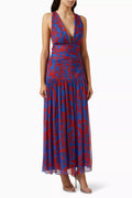 Flore Plunged Tie Back Midi Dress
