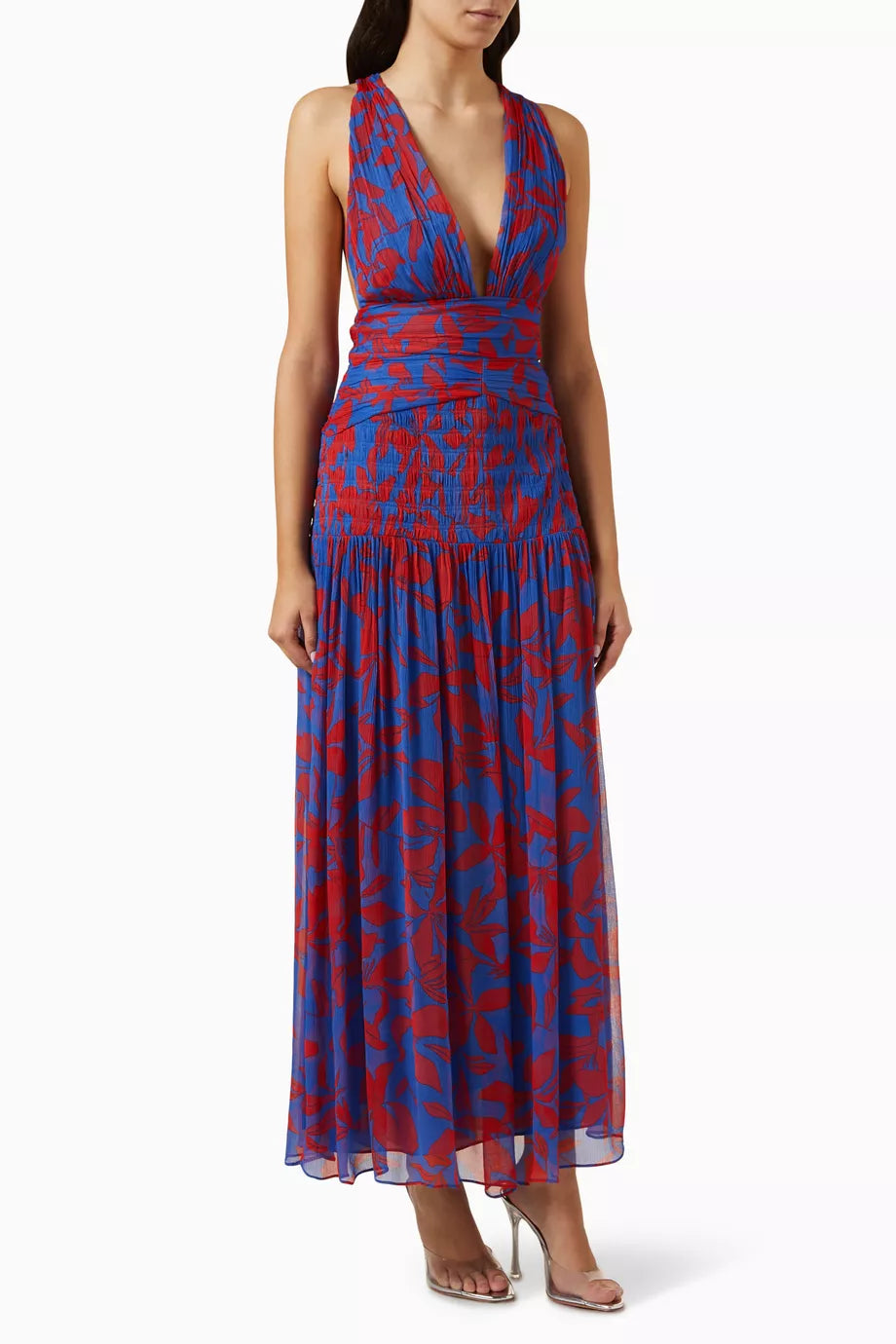 Flore Plunged Tie Back Midi Dress
