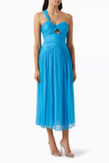 Margot One-shoulder Midi Dress in Chiffon