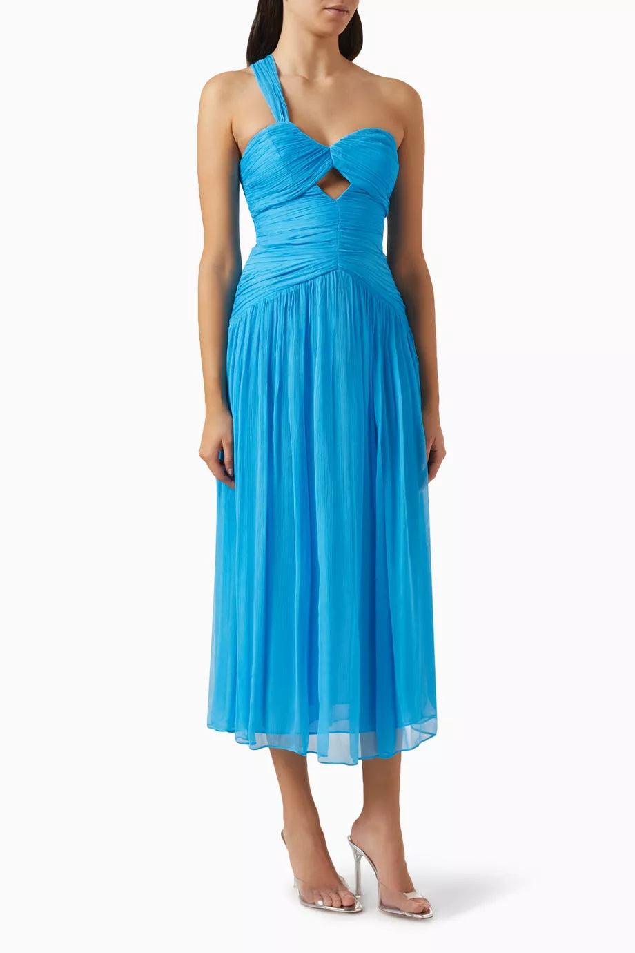 Margot One-shoulder Midi Dress in Chiffon