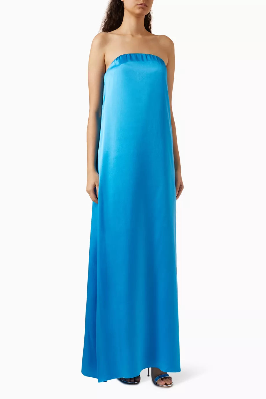 Ciel Strapless Column Maxi Dress in Silk