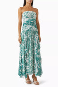 Marguerite Strapless Contrast Maxi Dress in Chiffon