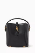Mini Le 37  Top Handle Bag in Shiny Leather