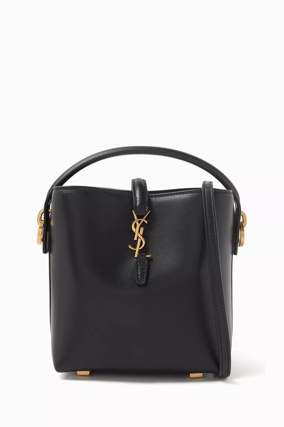 Mini Le 37  Top Handle Bag in Shiny Leather