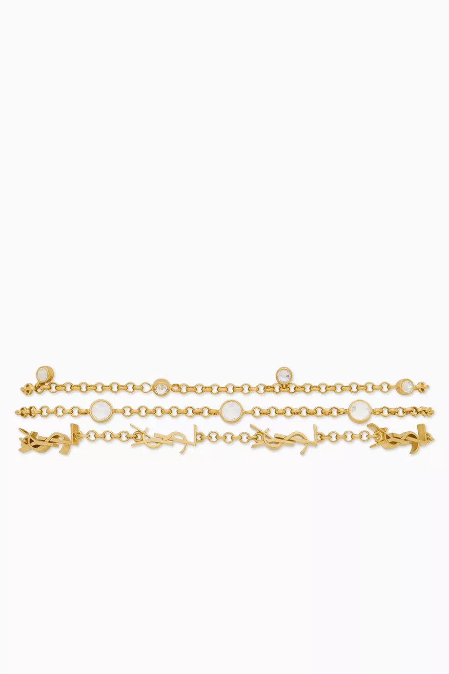 Cassandre Crystal Multi-Chain Bracelet in Brass