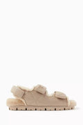 Flat Sandals in Nappa Leather & Shearling