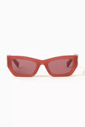 Logo Rectangular Sunglasses in Acetate