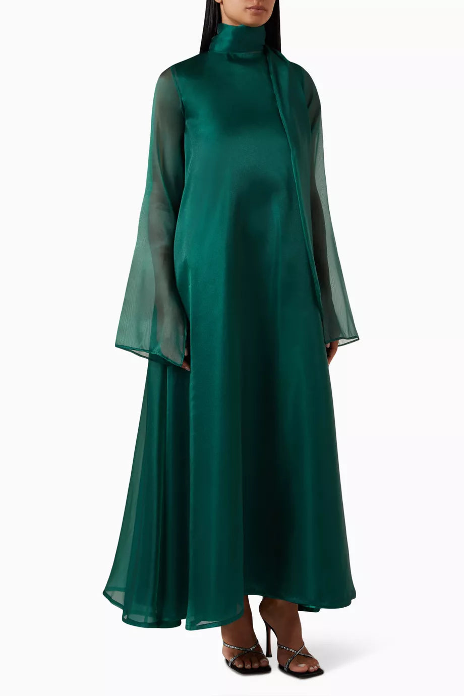 Cloche Maxi Dress in Ombré Organza