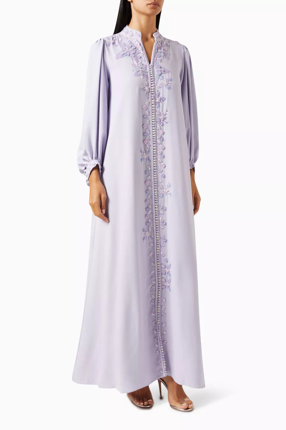 Embellished Moroccan Kaftan in Crepe