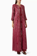 Embellished Kaftan Set in Metallic Crepe