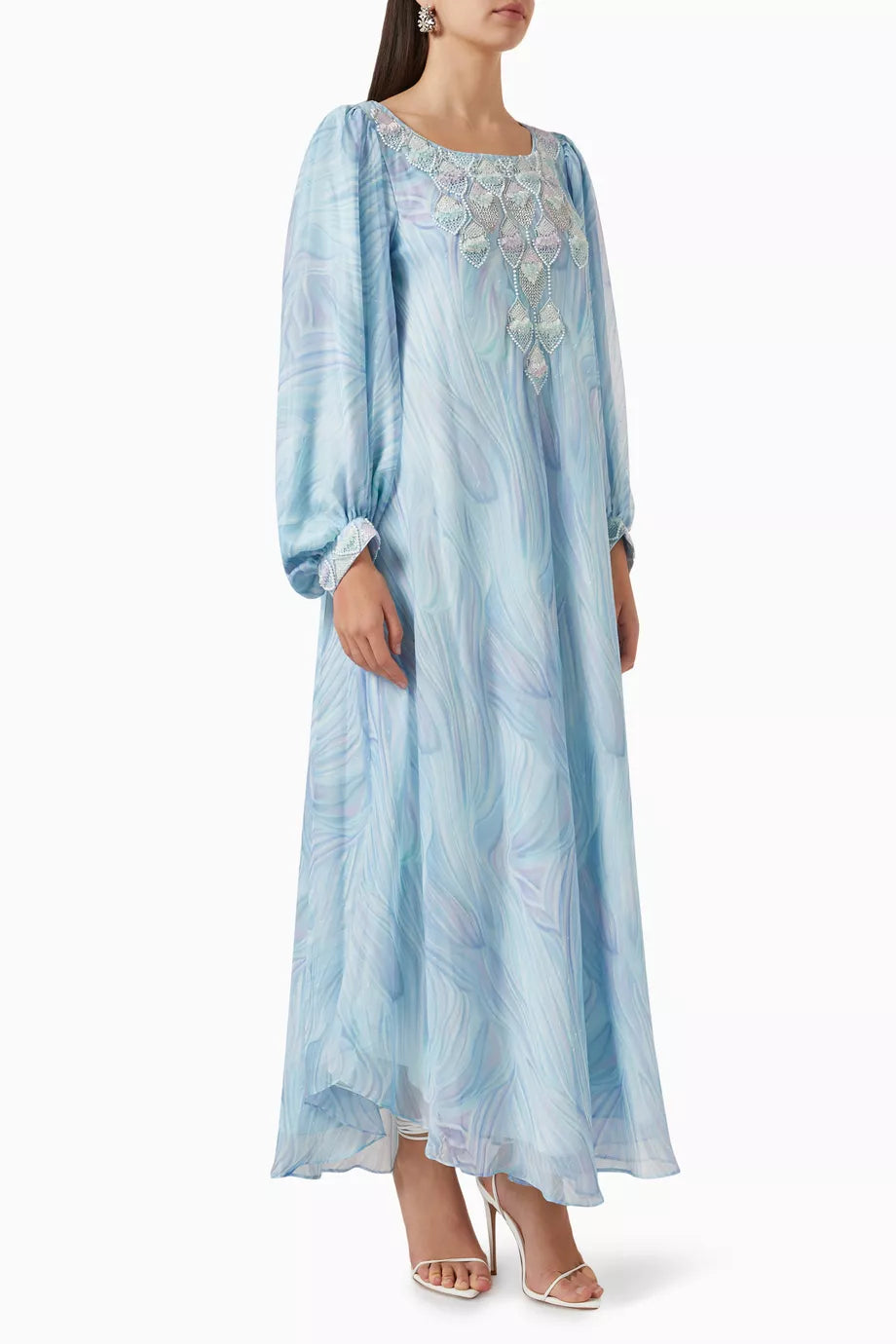 Embellished Maxi Dress in Linen