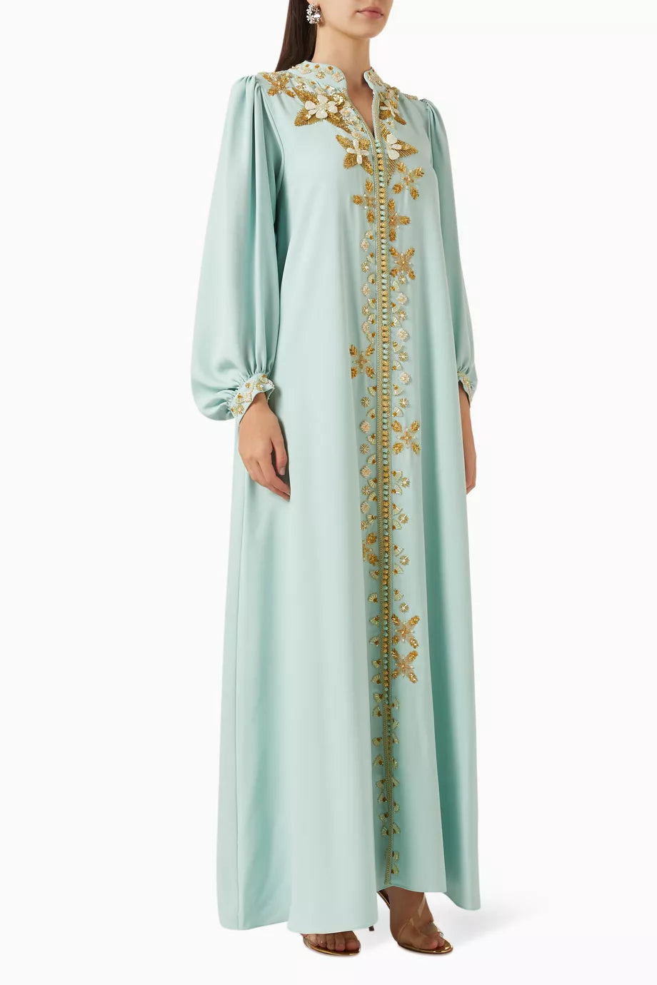 Embellished Maxi Dress in Crepe