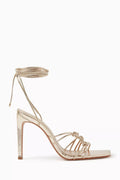 110 Multi-Strap Wrap Sandals in Metallic Leather