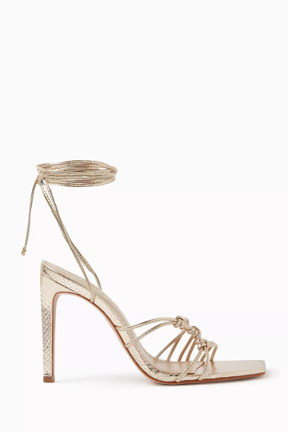 110 Multi-Strap Wrap Sandals in Metallic Leather