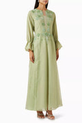 Floral Bead-embellished Maxi Dress in Organza