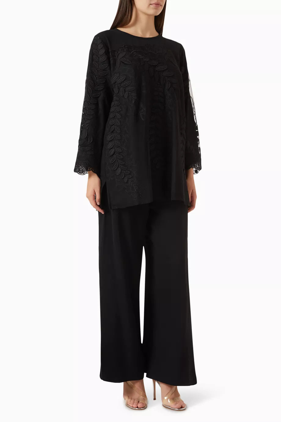 2-piece Embroidered Top & Pants Set