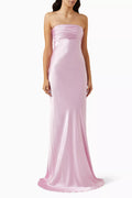 La Lune Strapless Ruched Bodice Maxi Dress
