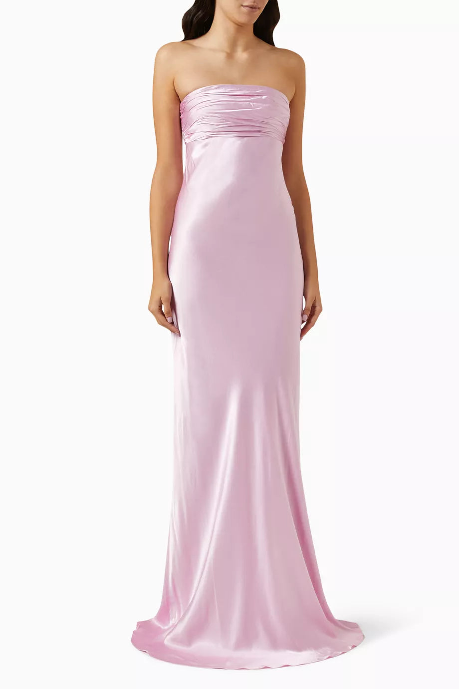 La Lune Strapless Ruched Bodice Maxi Dress