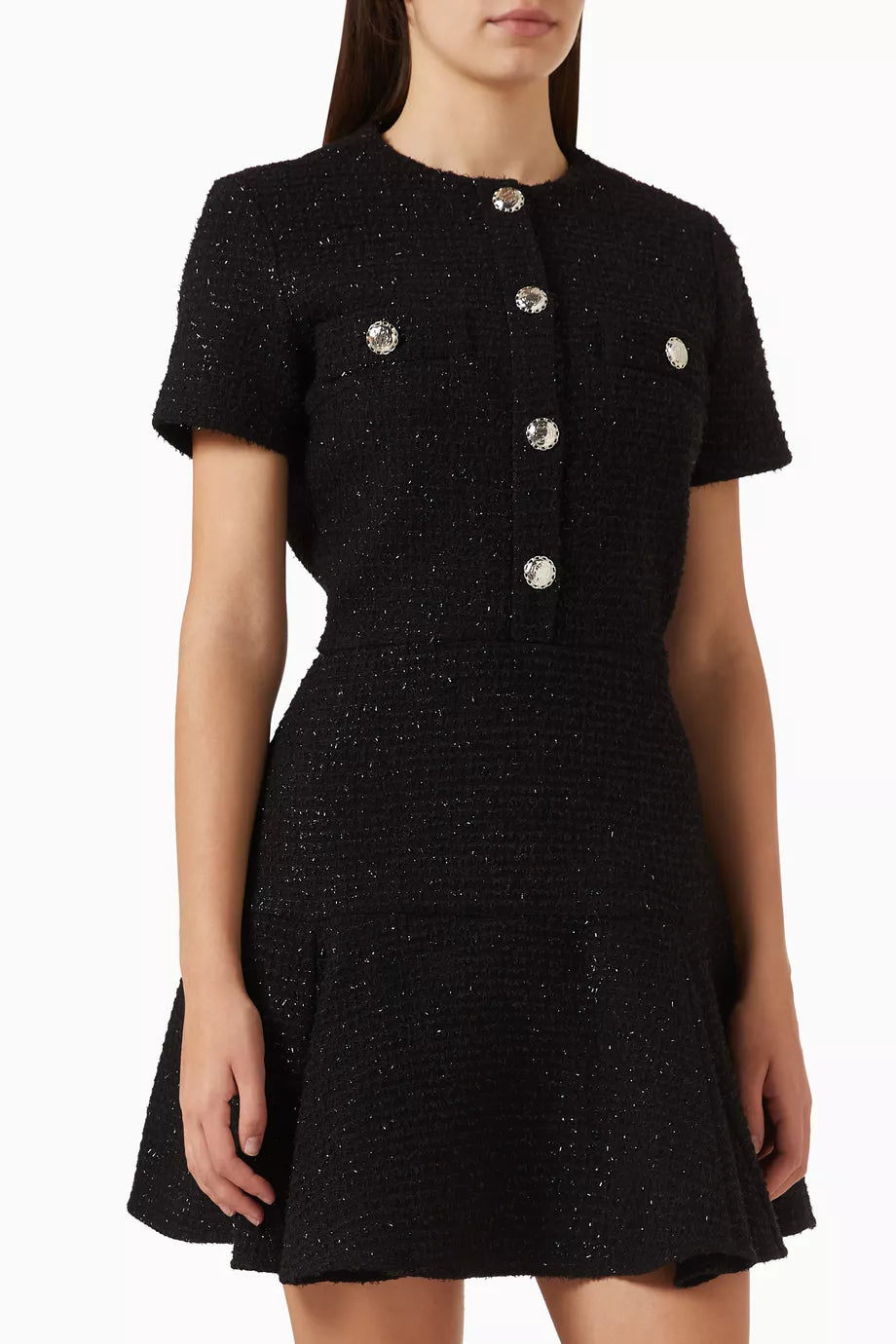 Flared Mini Dress in Cotton-blend