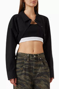 Layered Crop Sweater in Compact-cotton