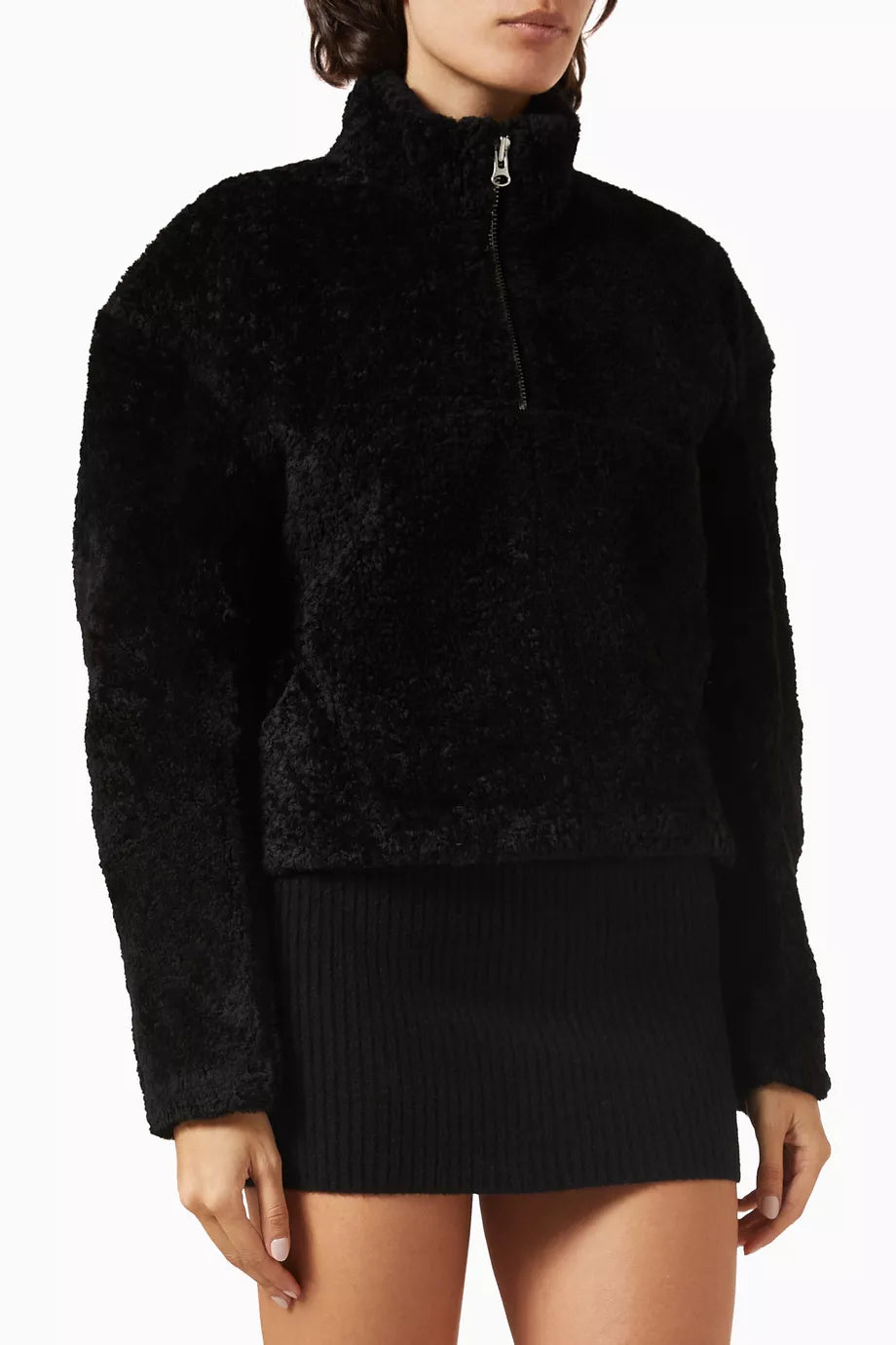 Devyn Quarter Zip Sweatshirt in Shearling