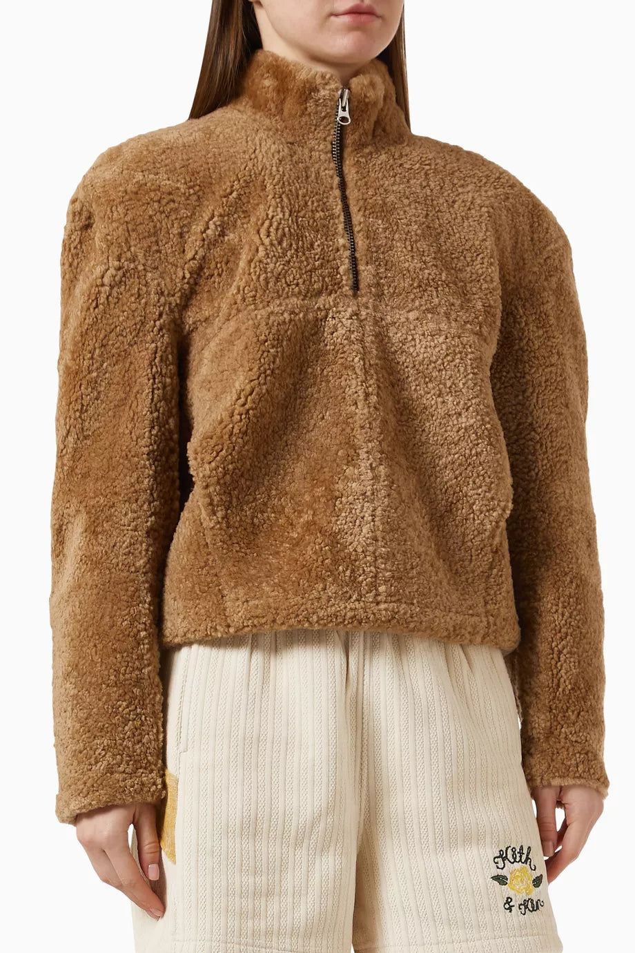 Devyn Quarter Zip Sweatshirt in Shearling