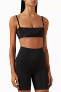 Kaylan Blocked Active Bandeau Bra in Neoprene