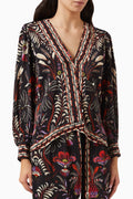 Garden Mirror Trim Blouse