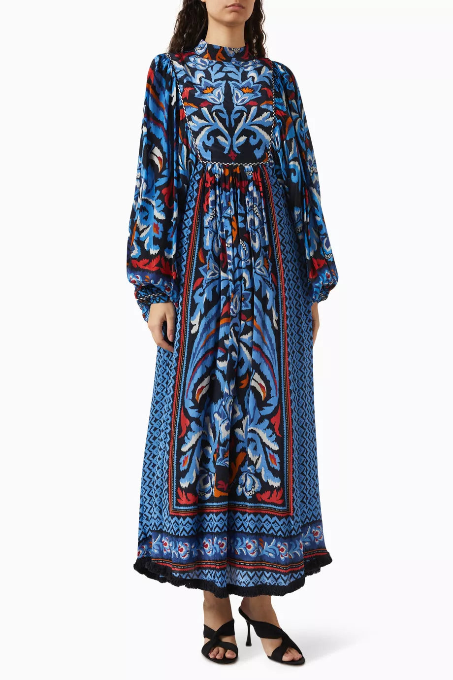 Toucans Scarf Maxi Dress in Viscose