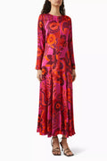 Bold Floral Maxi Dress in Viscose