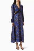 Martina Scarf Fringe Maxi Dress in Viscose