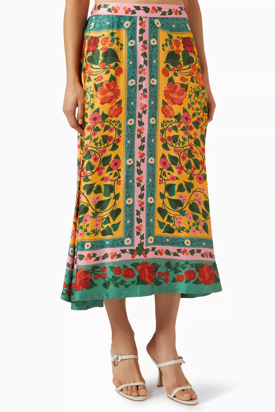 Heart Ivy Midi Skirt in Viscose Blend