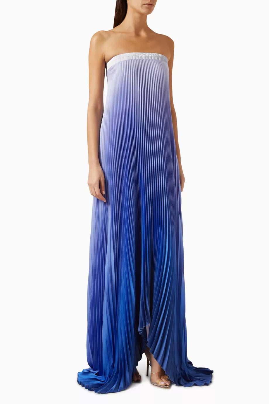 Bisous Strapless Maxi Gown in Plissé