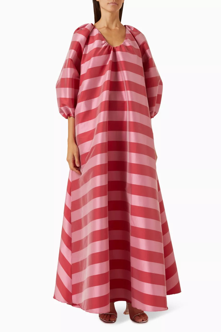 George Striped Dress in Taffeta